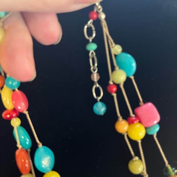 1950’s Glass bead necklace multicolored - Picture 2 of 2